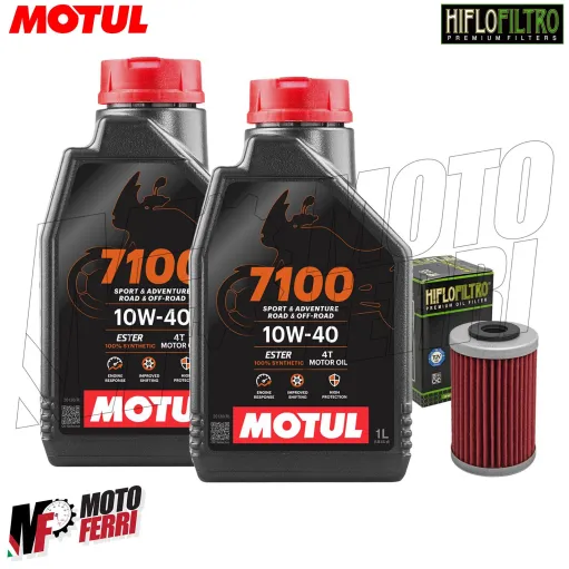 MF1597 Tagliando KTM Duke 200 - 2012/2024 - 2LT Olio MOTUL 7100 10W40 + Filtro
