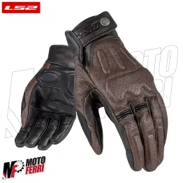 MF9676 Guanti Moto LS2 RUST VINTAGE in Pelle Marrone con Protezioni Universale 2
