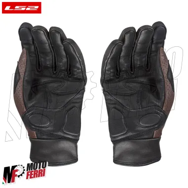 MF9676 Guanti Moto LS2 RUST VINTAGE in Pelle Marrone con Protezioni Universale