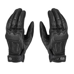 MF9676 Guanti Moto LS2 RUST VINTAGE in Pelle Nero con Protezioni Universale