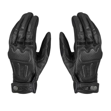 MF9676 Guanti Moto LS2 RUST VINTAGE in Pelle Nero con Protezioni Universale