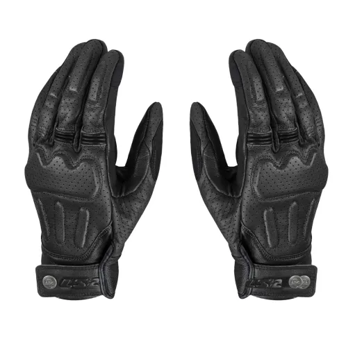 MF9676 Guanti Moto LS2 RUST VINTAGE in Pelle Nero con Protezioni Universale