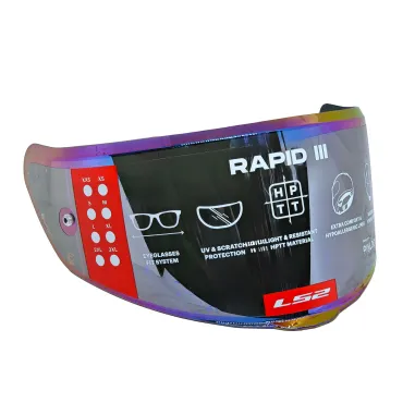 MF9677 Visiera Casco Arcobaleno Iridium Originale LS2 Rapid III FF820
