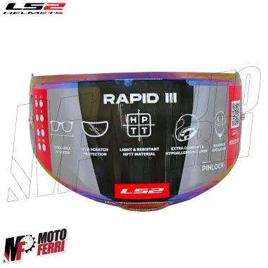 MF9677 Visiera Casco Arcobaleno Iridium Originale LS2 Rapid III FF820