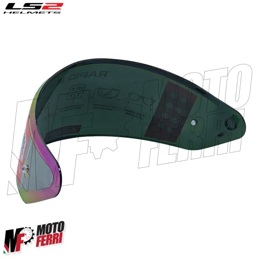 MF9677 Visiera Casco Arcobaleno Iridium Originale LS2 Rapid III FF820