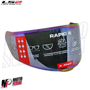 MF9677 Visiera Casco Arcobaleno Iridium Originale LS2 Rapid III FF820