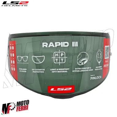 MF9678 Visiera Casco Fume' Chiaro Originale LS2 Rapid III FF820