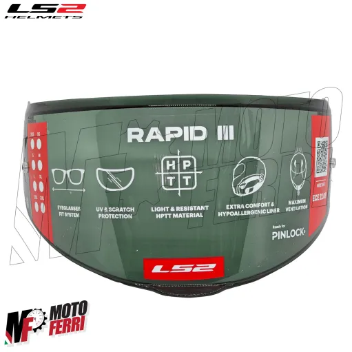 MF9678 Visiera Casco Fume' Chiaro Originale LS2 Rapid III FF820
