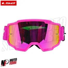 MF2509 Mascherina Occhiali Casco Moto Cross Enduro OffRoad LS2 Lente Specchiata 2