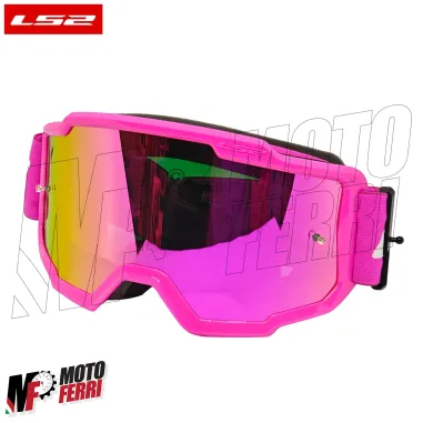 MF2509 Mascherina Occhiali Casco Moto Cross Enduro OffRoad LS2 Lente Specchiata
