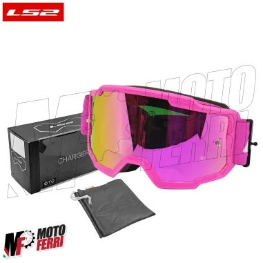 MF2509 Mascherina Occhiali Casco Moto Cross Enduro OffRoad LS2 Lente Specchiata