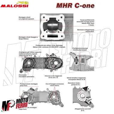 MF4985 Carter Motore Malossi MHR C-One 70 NRG MC2 MC3 DD DT POWER EXTREME 50 2T