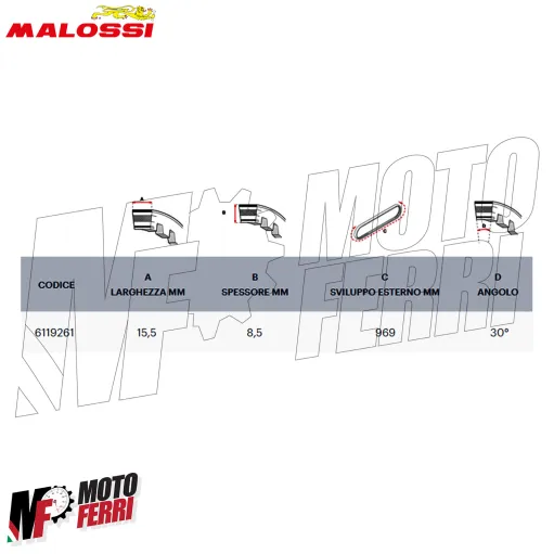 MF4187 Cinghia Trasmissione Malossi CIAO PX X Special Belt SOLO PER OVER RANGE
