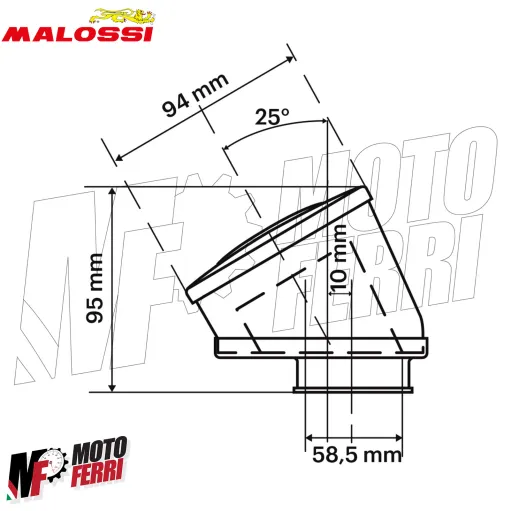 MF4930 Filtro Aria Malossi E13 DM 60 Inclinato Carburatori Filettati PHBG 19 21