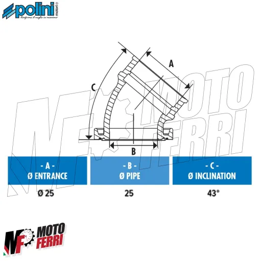 MF0439 Collettore Aspirazione Polini CP 15 17,5 19 21 Minarelli Motore AM345 AM6