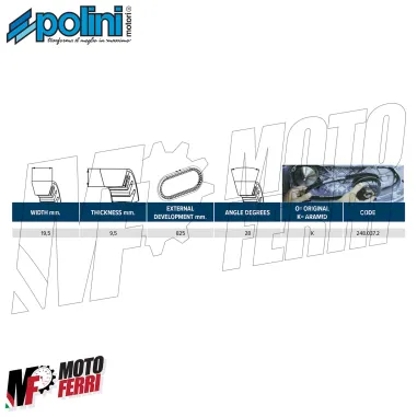 MF4957 Cinghia Variatore Polini Evo Piaggio NRG MC3 MC2 POWER DD DT 50 2T Aramid