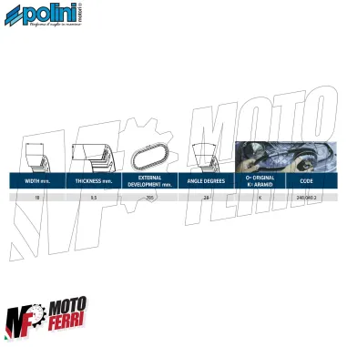 MF9727 Cinghia Variatore Polini Evo Aprilia SR Scarabeo 50 2T Minarelli Aramid